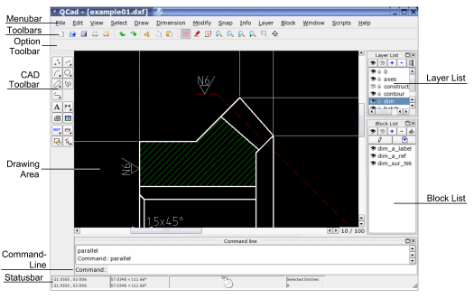 QCad User Reference Manual - The QCad User Interface